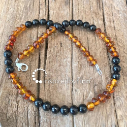 <u>Baltic Amber and Shungite Necklace - EMF Protection<br>Inspired By Finn</u><br>Kids Necklace