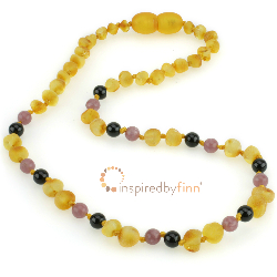 <u>Amber Teething Necklace - Kids Unpolished Harvest + CURBS HYPERACTIVITY, All Kids Sizes - <br>Inspired by Finn</u>