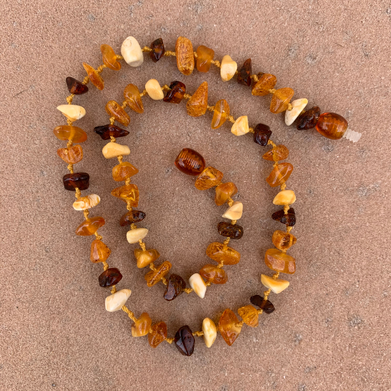 <u>Tightening Our Belts SALE! Baltic Amber Necklace Apx 15"- Kids Health & Wellness - Colorful</u>