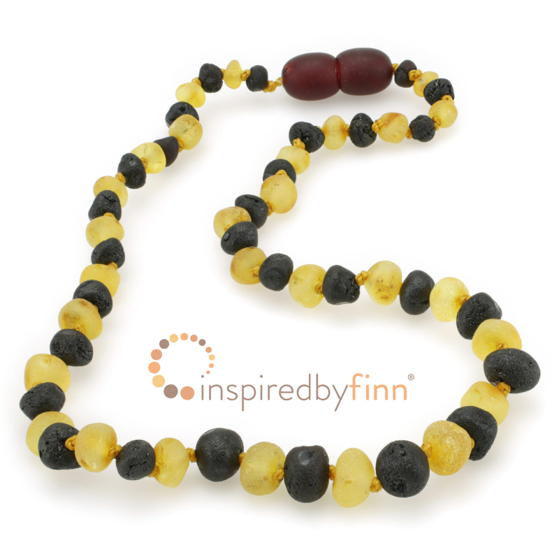 <u>Adult Size Baltic Amber Necklace - Unpolished 2 Different - Larger Beads</u>