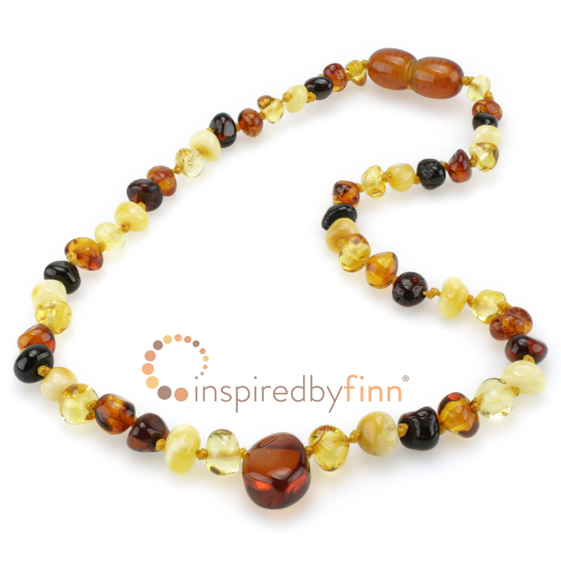 <u>Amber Teething Necklace - Kids Polished Pendant 4 Different - All Kids Sizes - eething, Health & Wellness</
