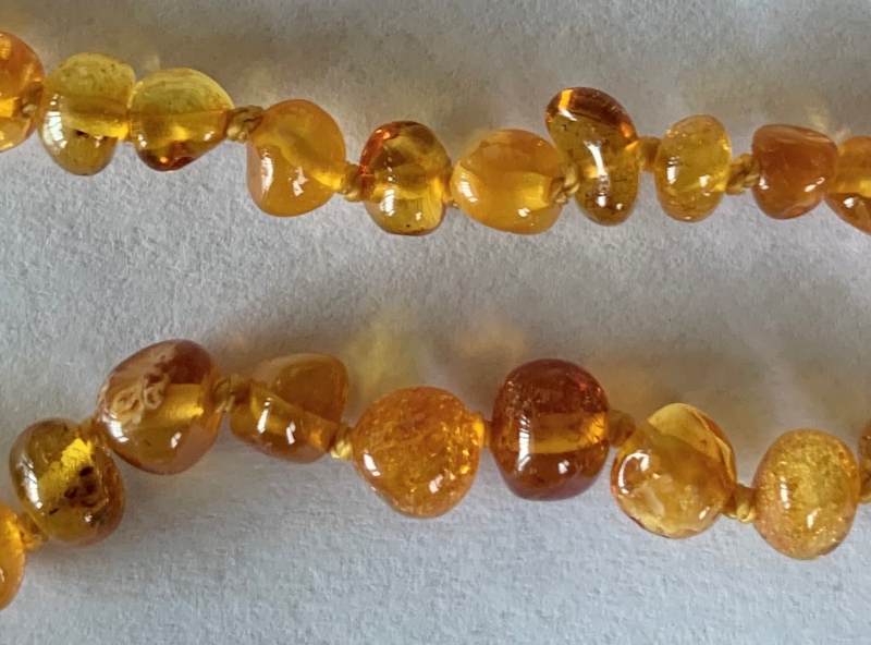 <u>Amber Teething Necklace - Kids Polished Sunset - Size 10.5-12.5"</u>