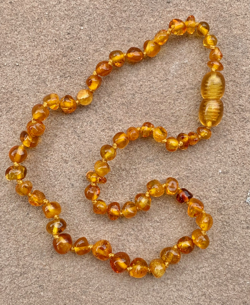 <u>Amber Teething Necklace - Kids Polished Sunset - Size 10.5-12.5"</u>