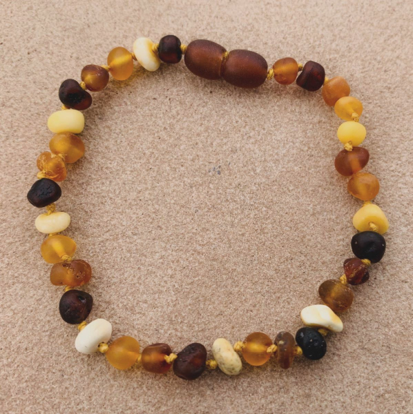 <u>Adult/Adolescent Clasped Baltic Amber Bracelet<br>Unpolished Diversity</u>