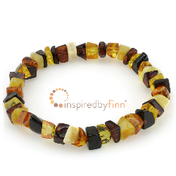 <u>Baltic Amber Elastic Bracelet - Polished Montage</u>