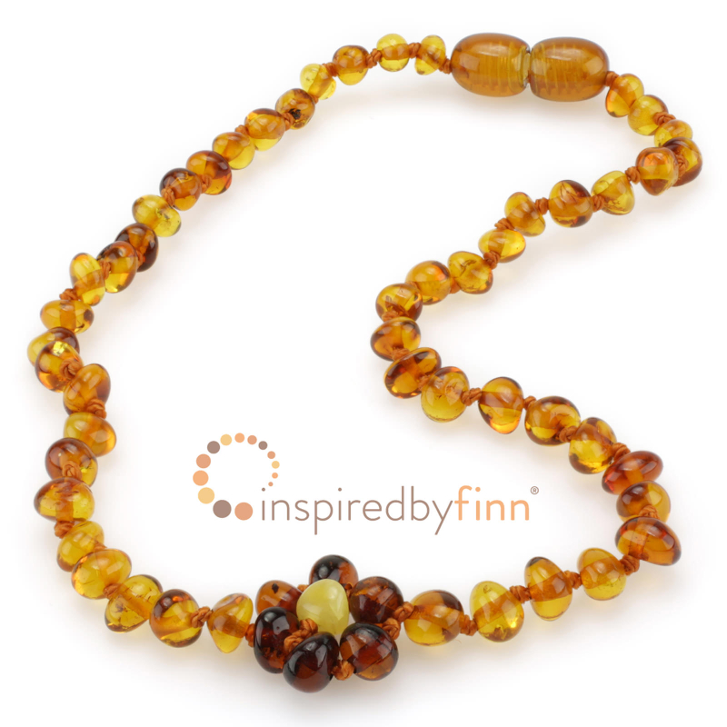 <u>SALE! KIDS & ADULT Baltic Amber Necklaces! Sizes 10.5-22" - Polished Spring Flower</u>