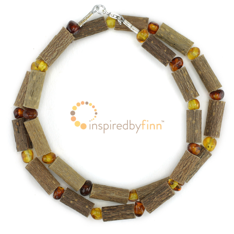 <u>Kids Polished or Unpolished Baltic Amber & Hazel Necklace - Light & Darker<br>Good for Teething and More!</u>