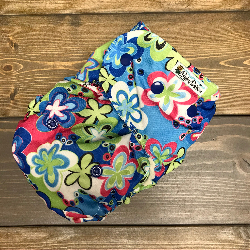 Retro Floral /w key lime organic bamboo velour soakers - PUL Ai2