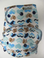 Blue Hearts /w seafoam cotton velour - serged multi-size