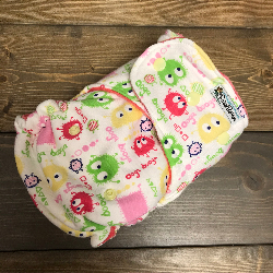 Pink Owls /w coral cotton velour - T&T multi-size