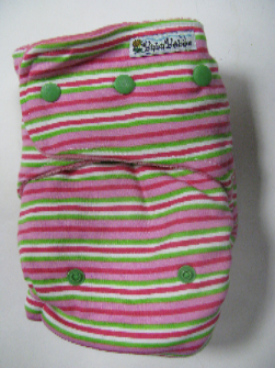 Candy Stripe /w bubblegum organic bamboo velour - T&T multi-size