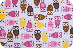 2.83yd x 60" Pink Owls - MINKY fabric