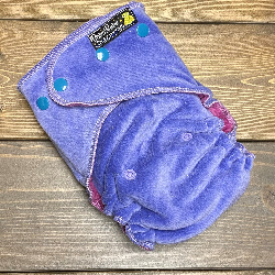 Purple cotton velour /w violet cotton inner & teal cotton soakers - serged Sleepytime