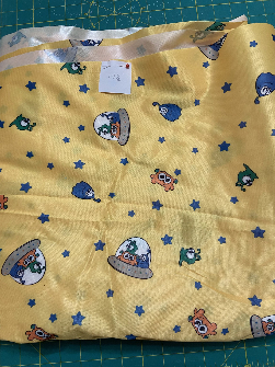 5.8yd  Yellow Aliens - PUL fabric
