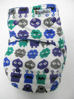 Imported Space Invaders /w blue organic bamboo velour - T&T multi-size