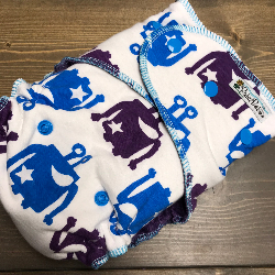 Monsters /w purple organic bamboo velour - serged multi-size