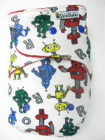 Robots (imported) /w red cotton velour - T&T multi-size