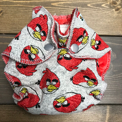 Angry Birds /w red organic bamboo velour - newborn