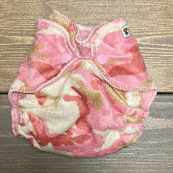 Pink Camo Minky /w pink cotton velour - newborn