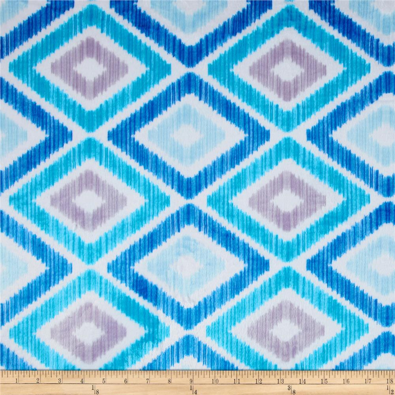 3yd x 60" Blue Diamonds - MINKY fabric