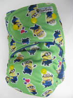 Green Minions POLY (imported) /w blue organic bamboo velour - T&T multi-size