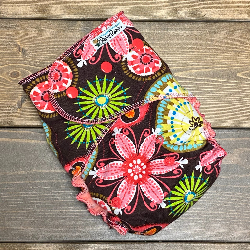 Carnival Bloom /w peach cotton velour - serged multi-size