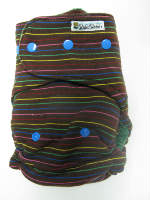 Chocolate Rainbow /w green cotton velour - T&T multi-size