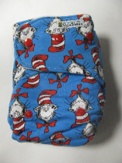 Cat in the Hat w organic bamboo velour - T&T multi-size