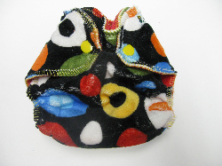 Black Wonky Dot Minky /w red cotton velour - newborn