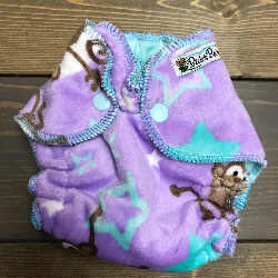 Monkey Star Minky /w aqua cotton velour - newborn