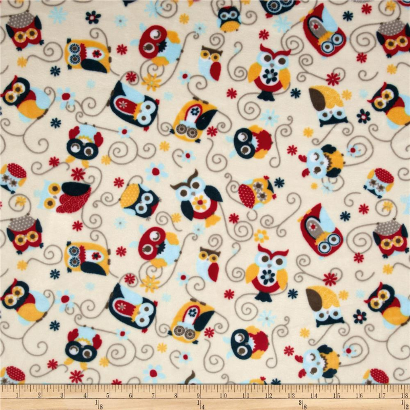 18x18" Nested Owls - MINKY fabric