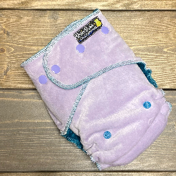 Lilac cotton velour /w teal cotton inner & purple cotton soakers - serged Sleepytime