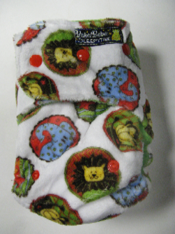 Zoo Circles Minky /w green organic bamboo velour - T&T Sleepytime