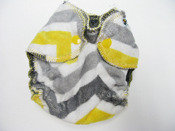 Lemon Zig Zag Minky /w charcoal cotton velour - newborn