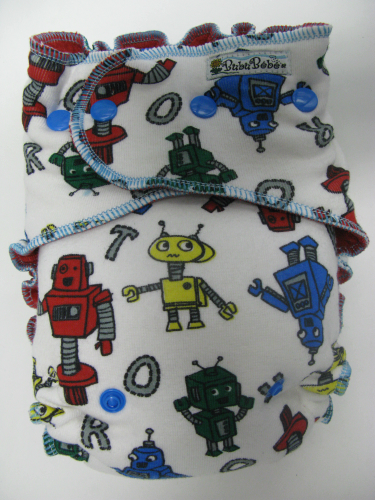 Robots (imported) /w red cotton velour - serged multi-size