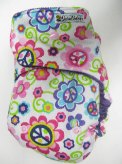 Peace Signs /w purple organic bamboo velour - T&T multi-size