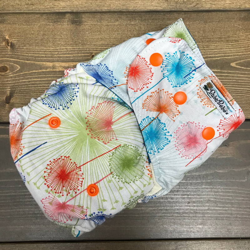 Wildflower /w sage cotton velour soakers - Designer Woven Hidden PUL Ai2