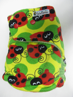 Ladybugs /w green organic bamboo velour - T&T multi-size