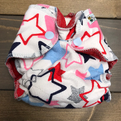 Stars /w red cotton velour - newborn