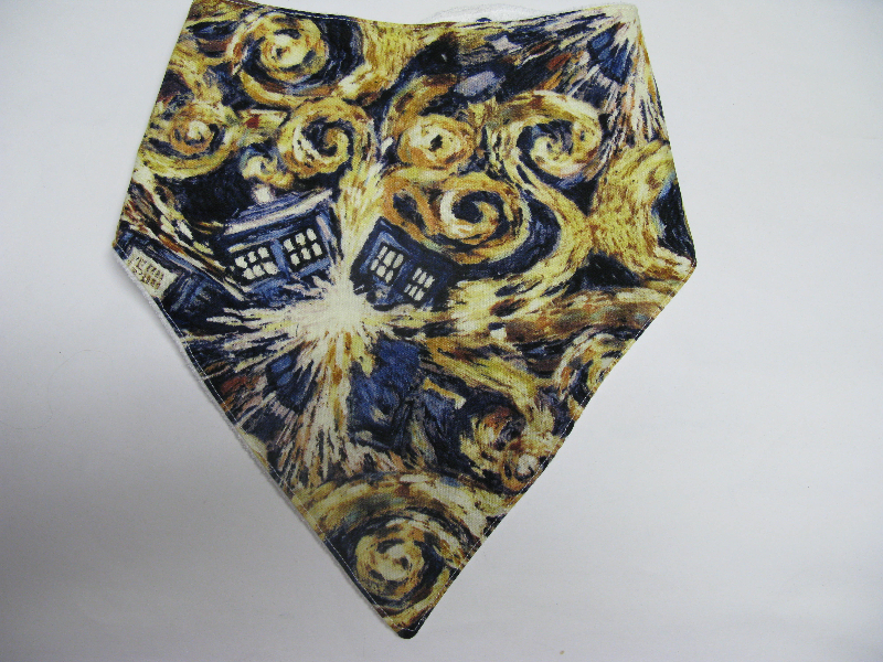 SALE! Dr. Who Tardis Painting - Bandana Bib