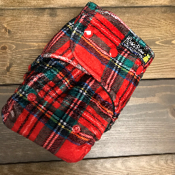 Red Plaid Minky /w green cotton velour - T&T Sleepytime