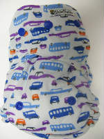 Blue Retro Cars /w blue cotton velour soakers - PUL Ai2