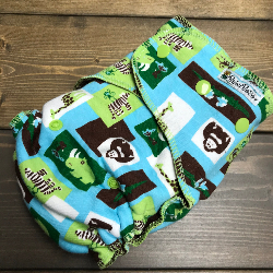 Mint Chocolate Zoo /w chocolate cotton velour - serged multi-size