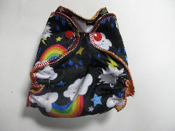 Rainbow Clouds /w yellow cotton velour - newborn