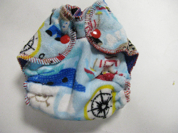 Pirate Minky /w blue cotton velour - newborn