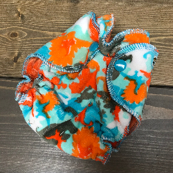 Dino Camo Cotton Velour /w orange organic bamboo velour - newborn