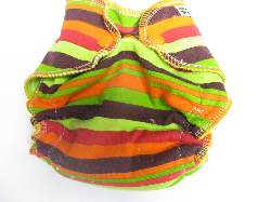 Autumn Stripe /w lime cotton velour - newborn