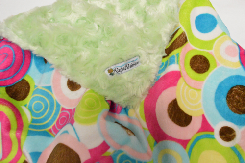 Lime /w Aqua Balloon Party Minky - 'Lankie - Regular $20