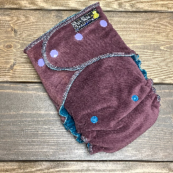 Plum cotton velour /w teal cotton inner & Violet cotton soakers - serged Sleepytime