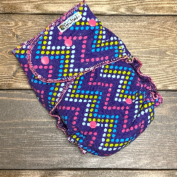 Michael Miller Dots /w purple organic bamboo velour - serged multi-size